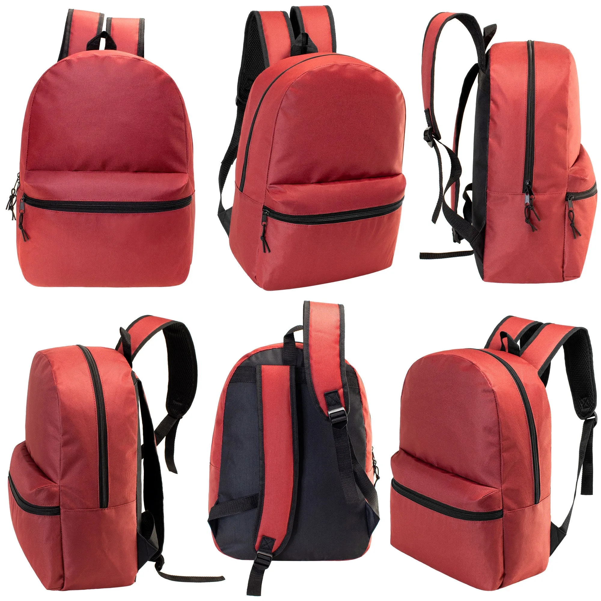 12 Basic 17" Backpacks in 12 Different Colors & Your Choice of 12 Winter Item Sets - Wholesale Care Package: Homeless, Emergency, Charity