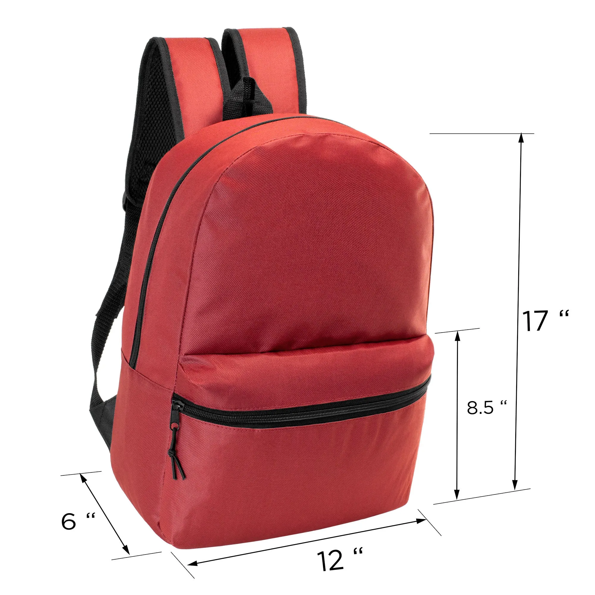 12 Basic 17" Backpacks in 12 Different Colors & Your Choice of 12 Winter Item Sets - Wholesale Care Package: Homeless, Emergency, Charity