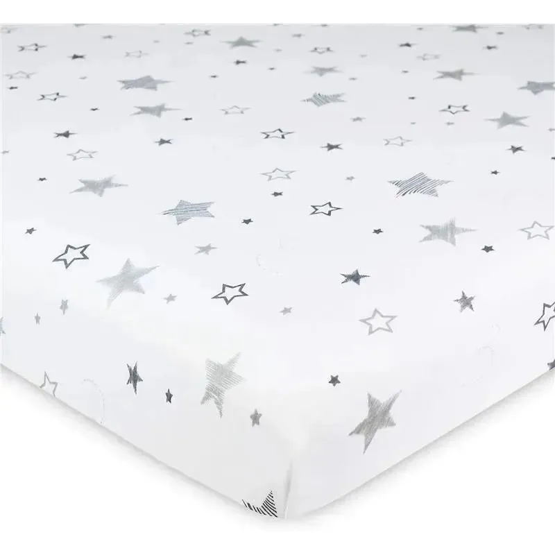 American Baby - Fitted Bassinet Sheet Printed 100% Natural Cotton Jersey Knit, Super Stars