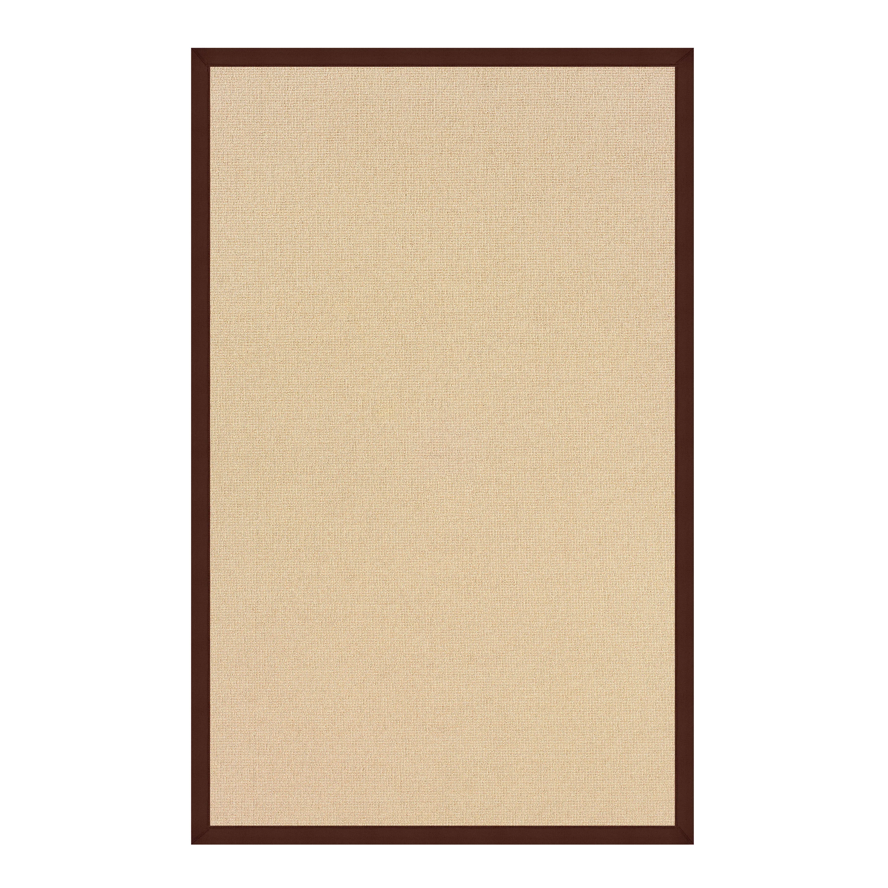 Benzara 2.83 x 1.83 Machine Tufted Wool Rug with Action Backing, Brown