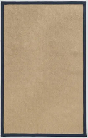 Benzara 6 x 4 Machine Tufted Wool Rug with Action Backing, Beige and Blue