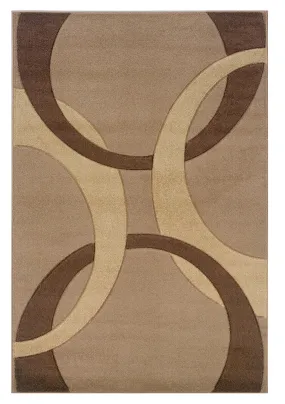 Benzara 7.7 X 5 Feet Heat Set Frieze Yarn Rug with Action Backing, Brown