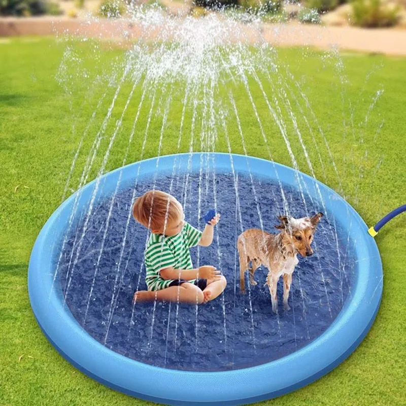 Best Dog Splash Sprinkler Pad Cooling Mat Swimming Pool Bathtub