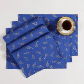 Blue & Gold Cotton Table Mat Set of 6