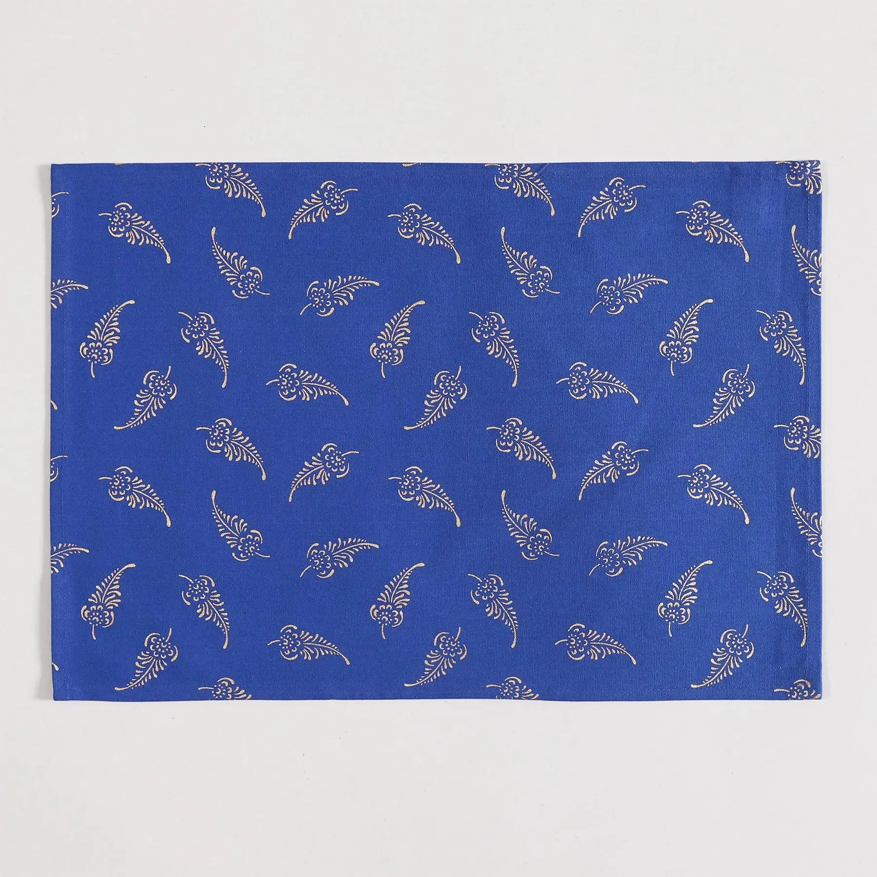 Blue & Gold Cotton Table Mat Set of 6