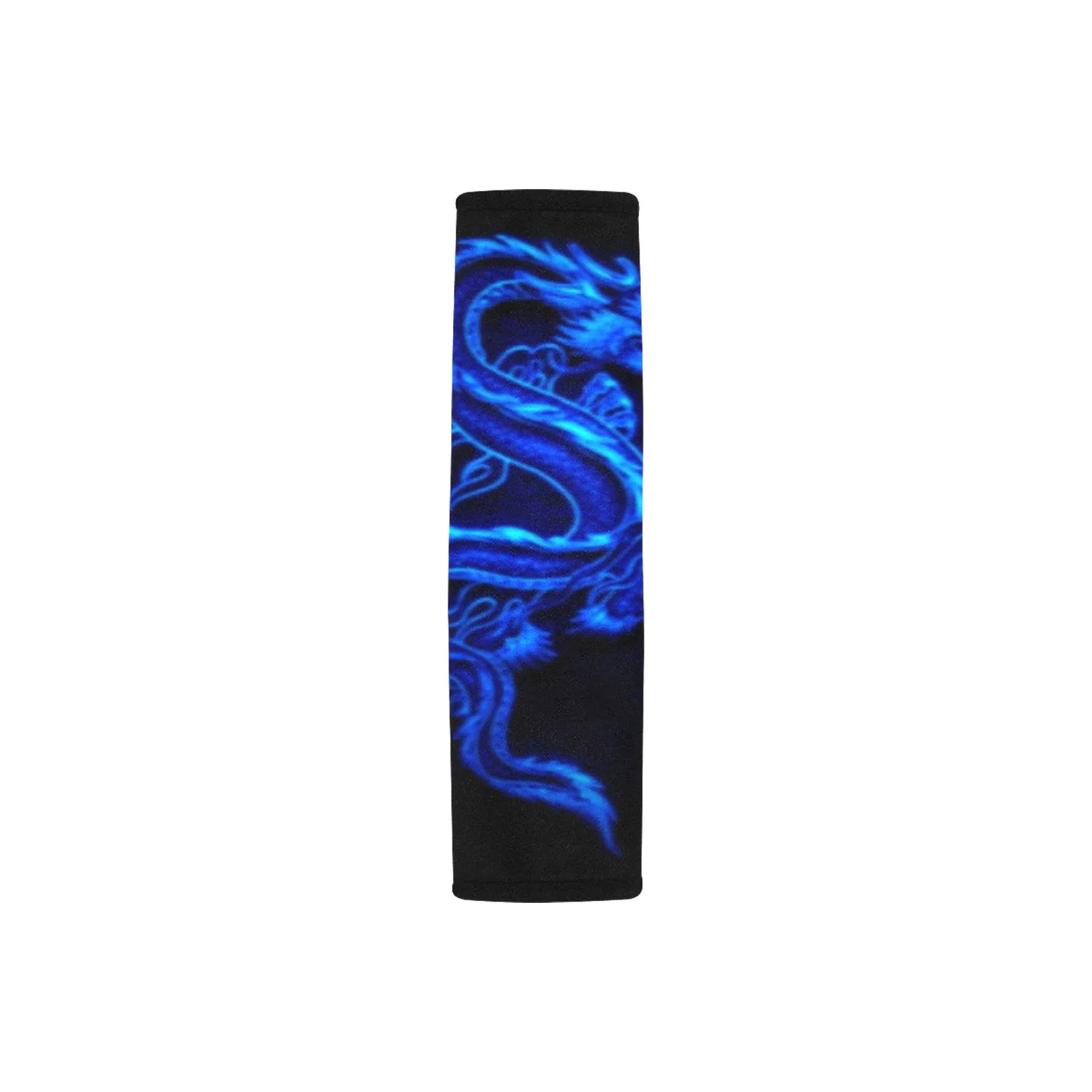 Blue Fire Dragon Small Car Seat Belt Cover 7" x 8.5"