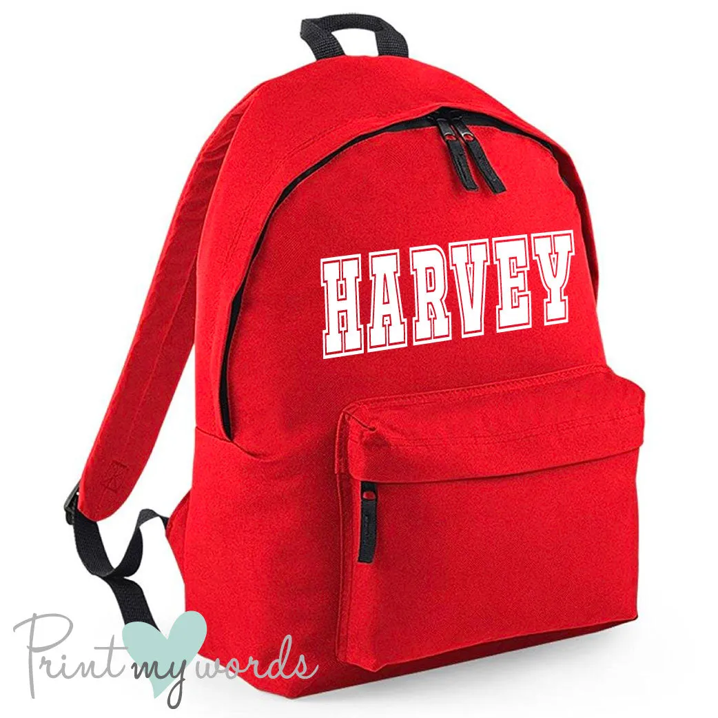 Children's Personalised Name School Rucksack Backpack