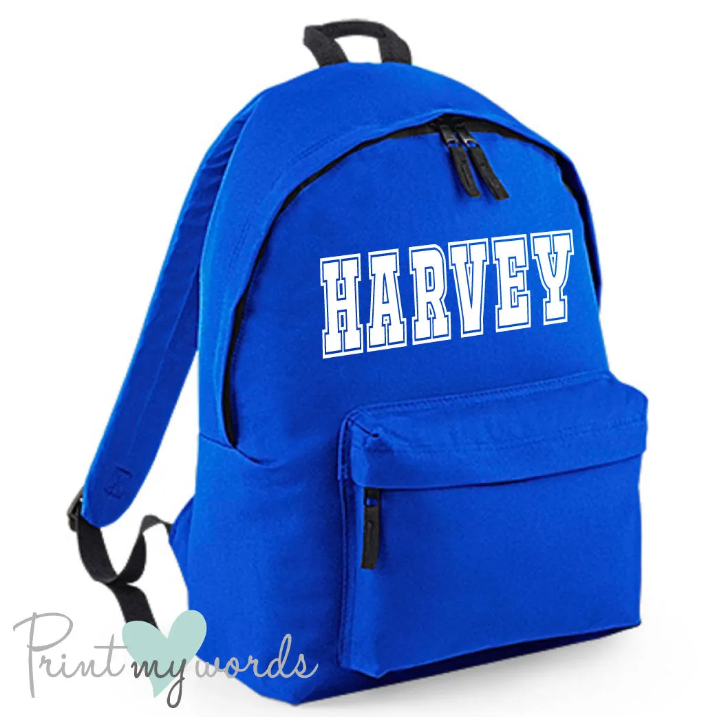 Children's Personalised Name School Rucksack Backpack