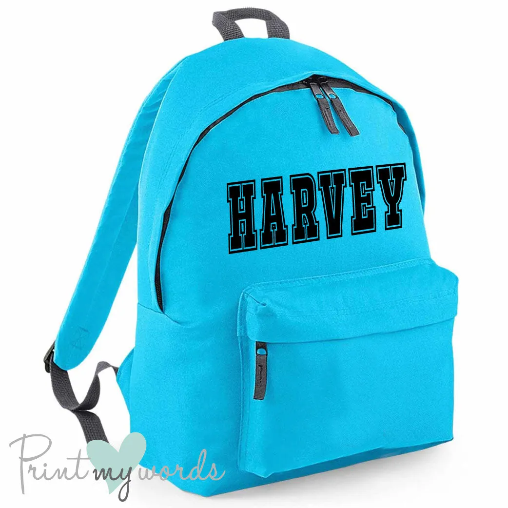 Children's Personalised Name School Rucksack Backpack