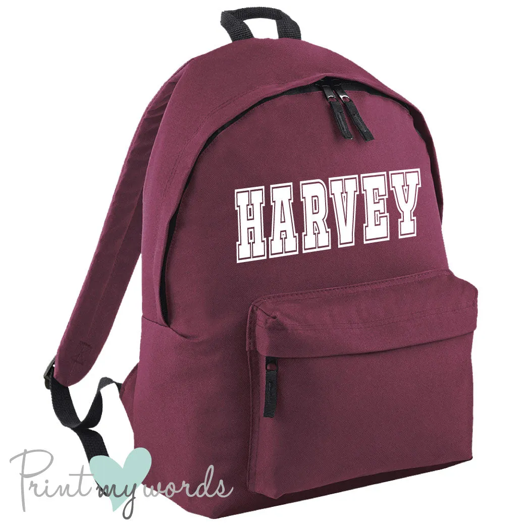 Children's Personalised Name School Rucksack Backpack