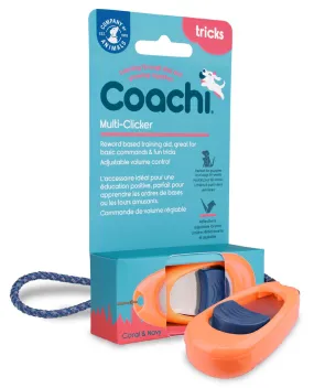 Coachi Multi-Clicker, Coral with Navy Button