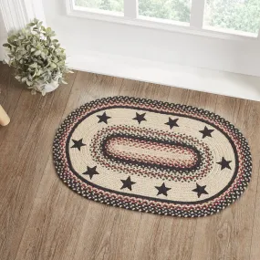 Colonial Star Oval Braided Rug 20x30" - with Pad