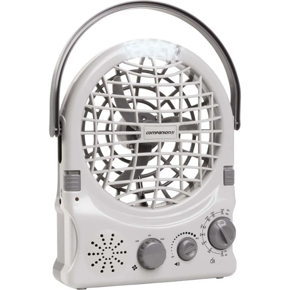 Companion Rechargeable Fan with Radio / Ideal for Outdoors /Travel