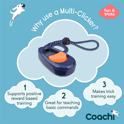 Company of Animals® Coachi® Multi-Clicker Navy with Coral Button