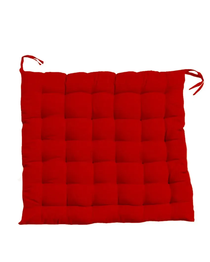 Cozy Red Cotton Chair Pads | 16 x 16 inches