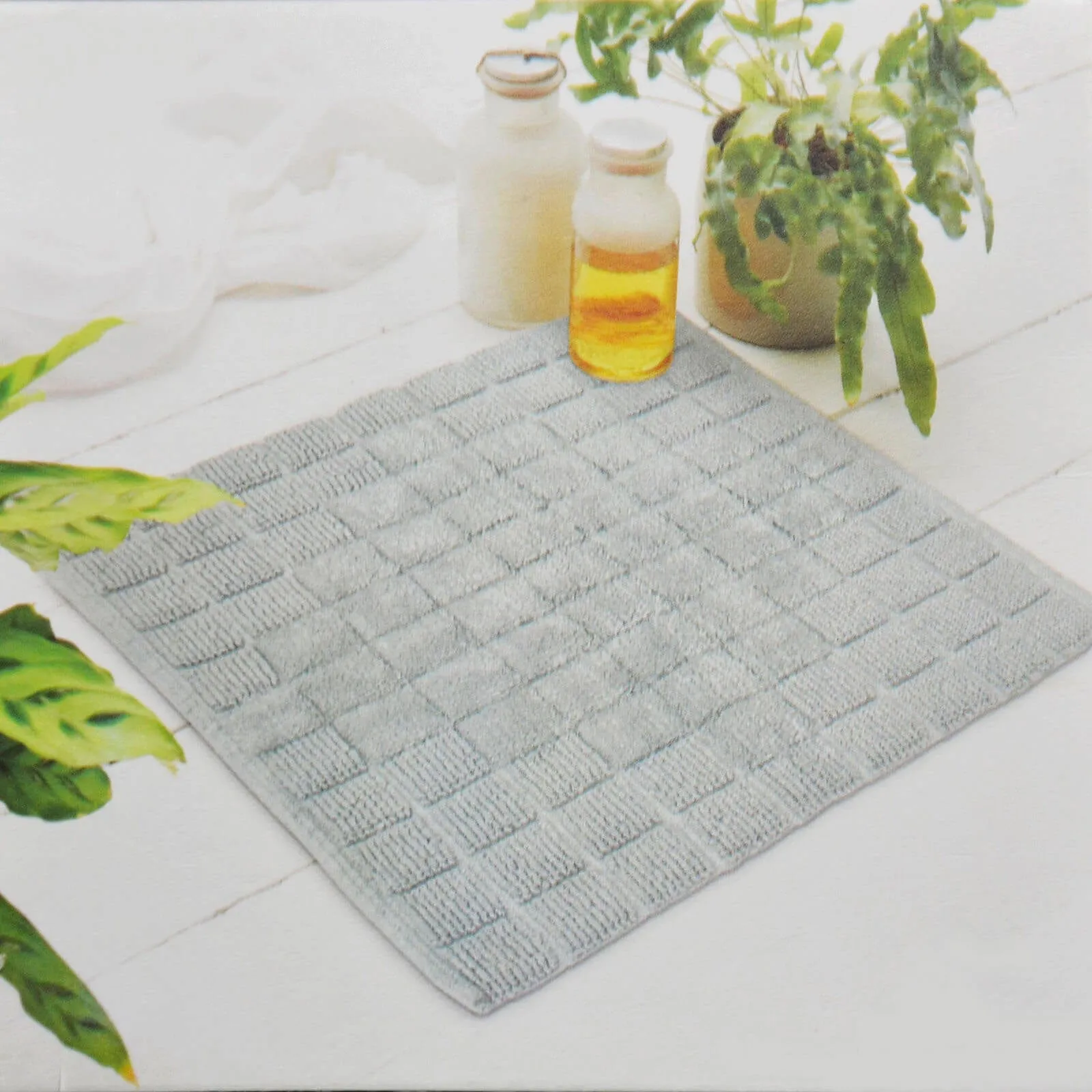 Cubo Shower Mat Thick Pile Absorbent 100% Cotton Square 50cm