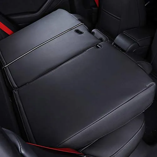 Custom Fit Full Set Car Seat Covers for Select Tesla Model S 2016 2017 2018 2019 2020 2021,Rear Seat with 3 Build in Headrests - Leatherette (Black/Gray)