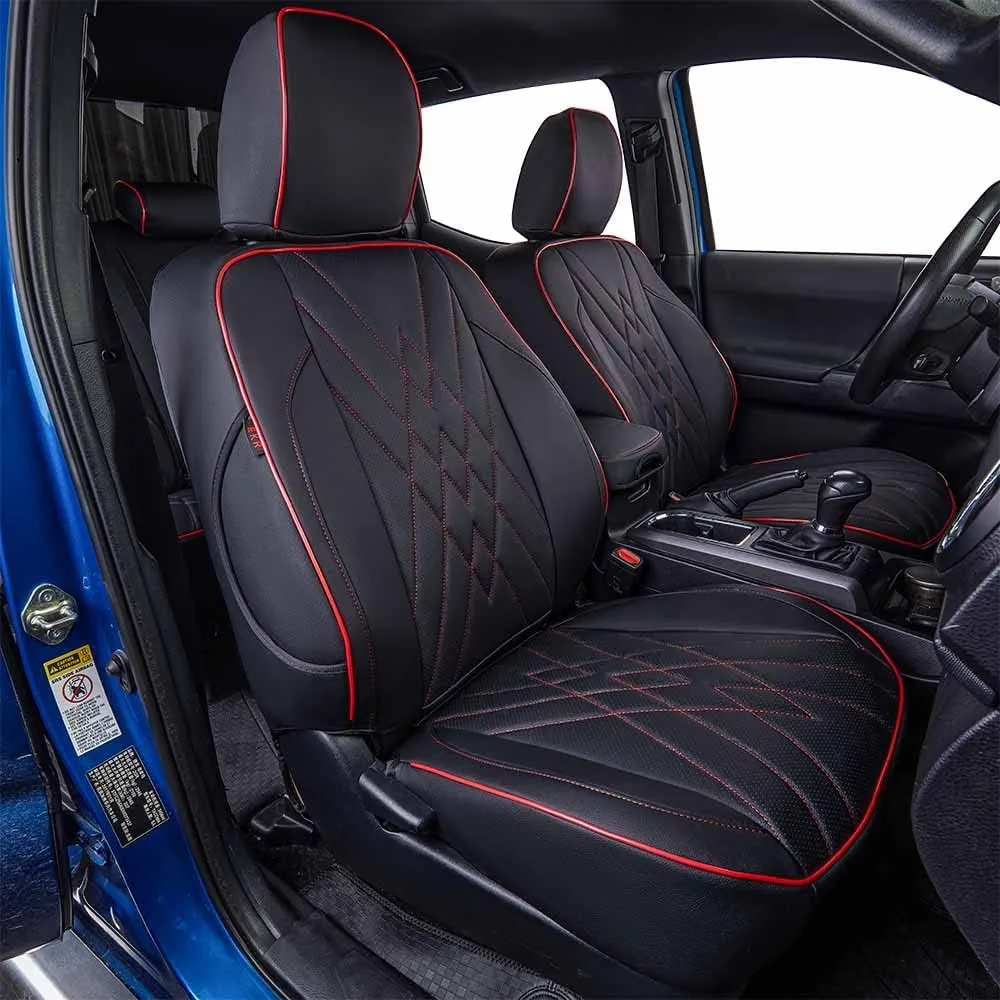 Custom Fit Tacoma Car Seat Covers for Select Toyota Tacoma 2016 2017 2018 2019 2020 2021 2022 2023 Double Cab/Extended Cab/Crew Cab -Full Set,Leather "INSTOCK"