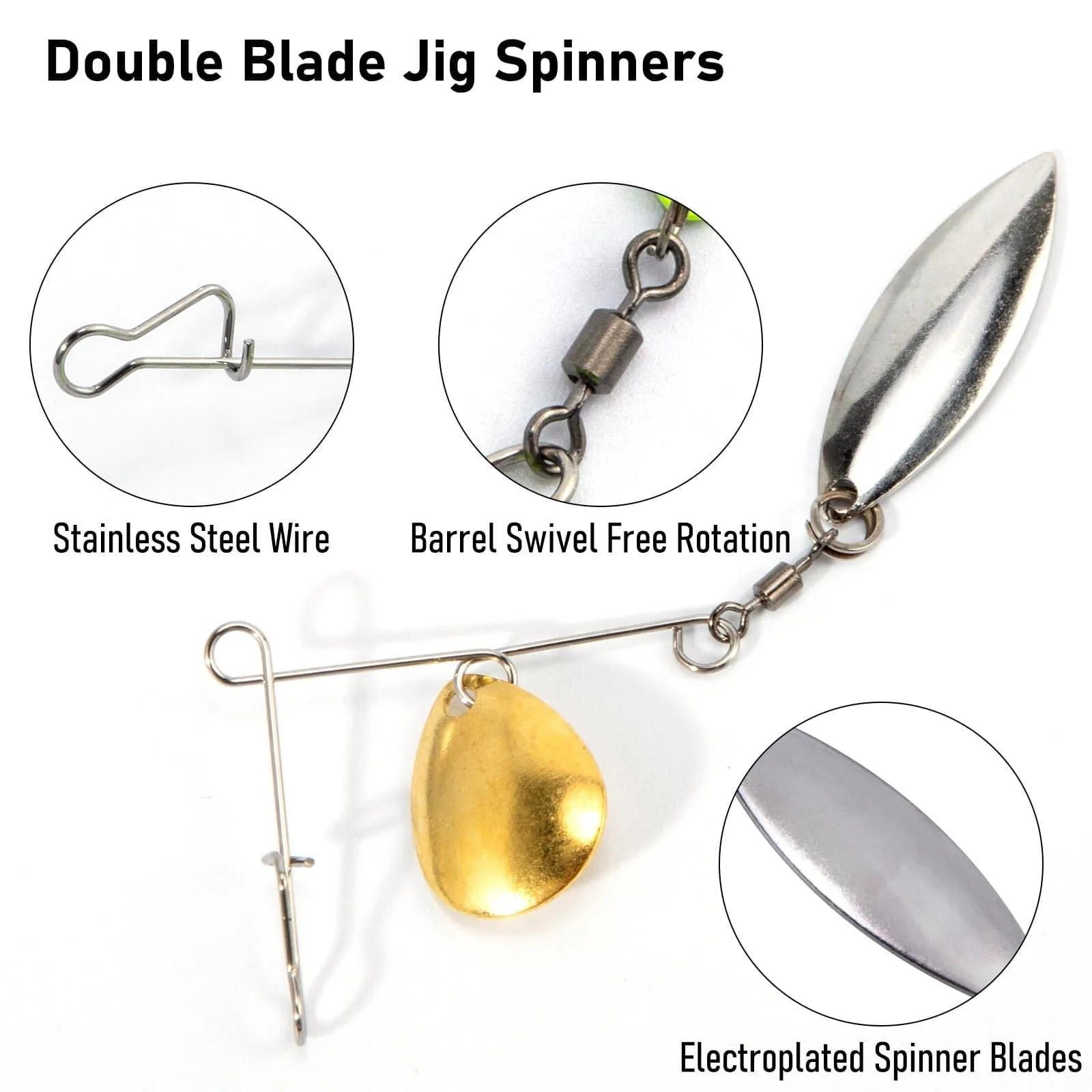 Dr.Fish 10pcs Double Blade Spinnerbait Arms