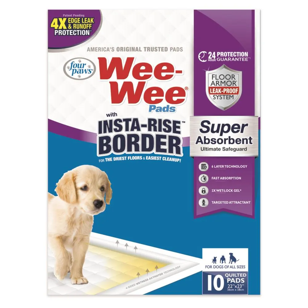 Four Paws Inc Wee-Wee® Super Absorbent Pads With Insta-Rise® Border