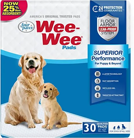 Four Paws Wee-Wee Superior Performance Puppy Housebreaking Pads