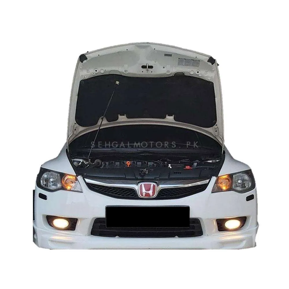 Honda Civic Reborn 2D Black Bonnet Liner Cover - Model 2006-2012 - Protector Lid Garnish Bonnet Namda