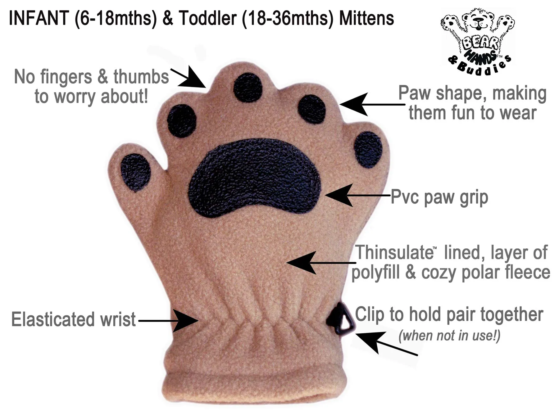 Infant & Todder Red Fleece Mittens