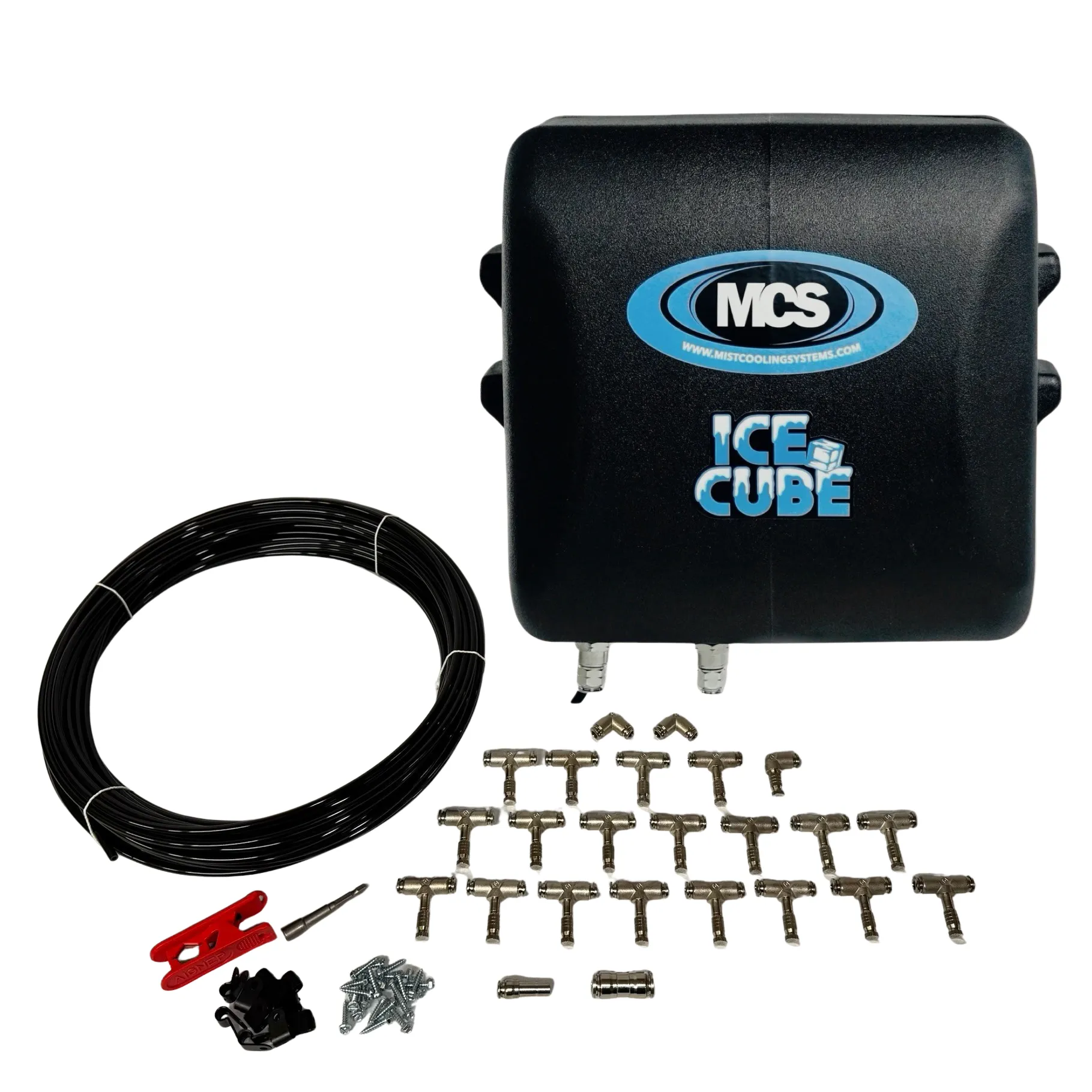 MCS Products "Ice Cube" Misting Pump With 40 FT. (20 Nozzle) Nylon Mist Line Kit