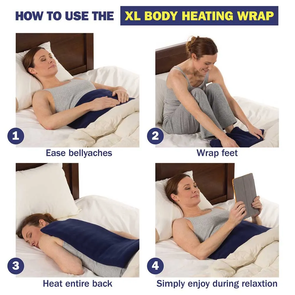 Microwavable Extra Large Body Heat Wrap, 10" x 24", Green