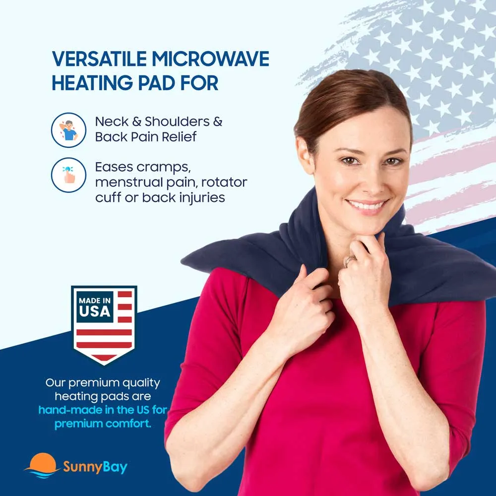 Microwavable Extra Large Body Heat Wrap, 10" x 24", Navy Blue