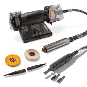 Mini Bench Grinder and Polisher with Reciprocating Handpiece