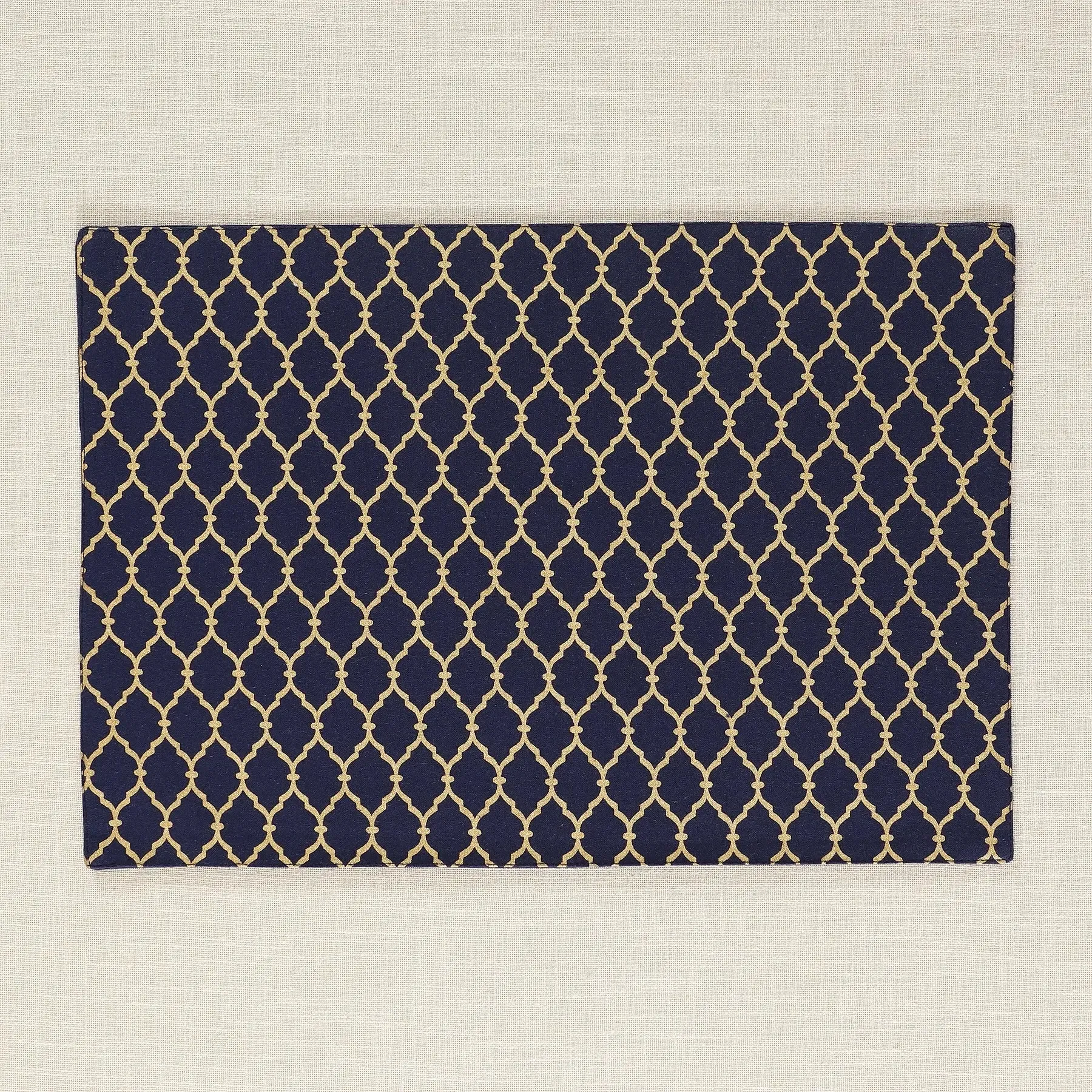 Ozee Jaal Gold & Blue Cotton Table Mat Set of 6