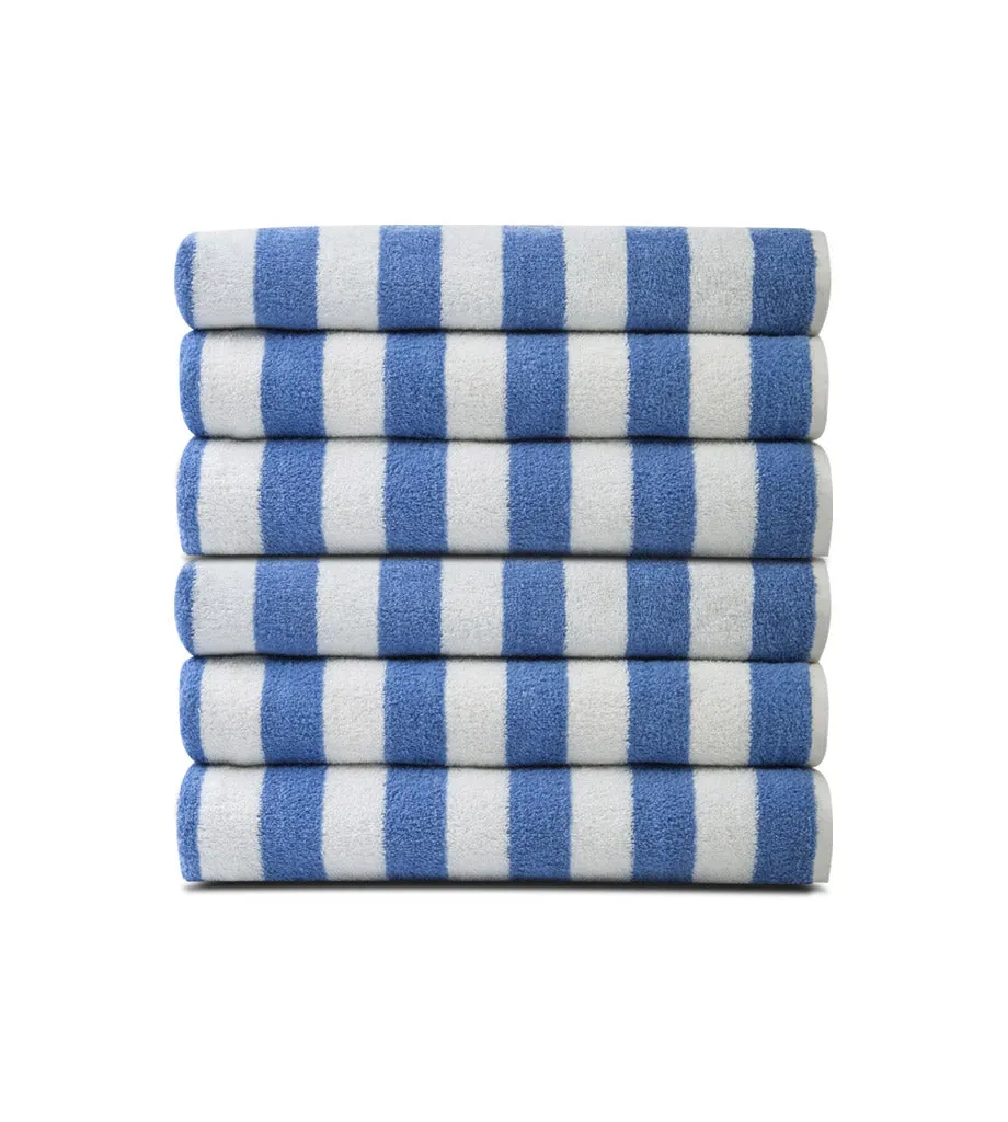 Pack of 12 Pool Towels Blue Stripes ( 30x66 Inch) 15 lb/dz