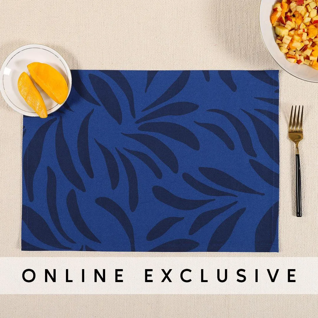 Petal Blue Cotton Table Mat Set of 6