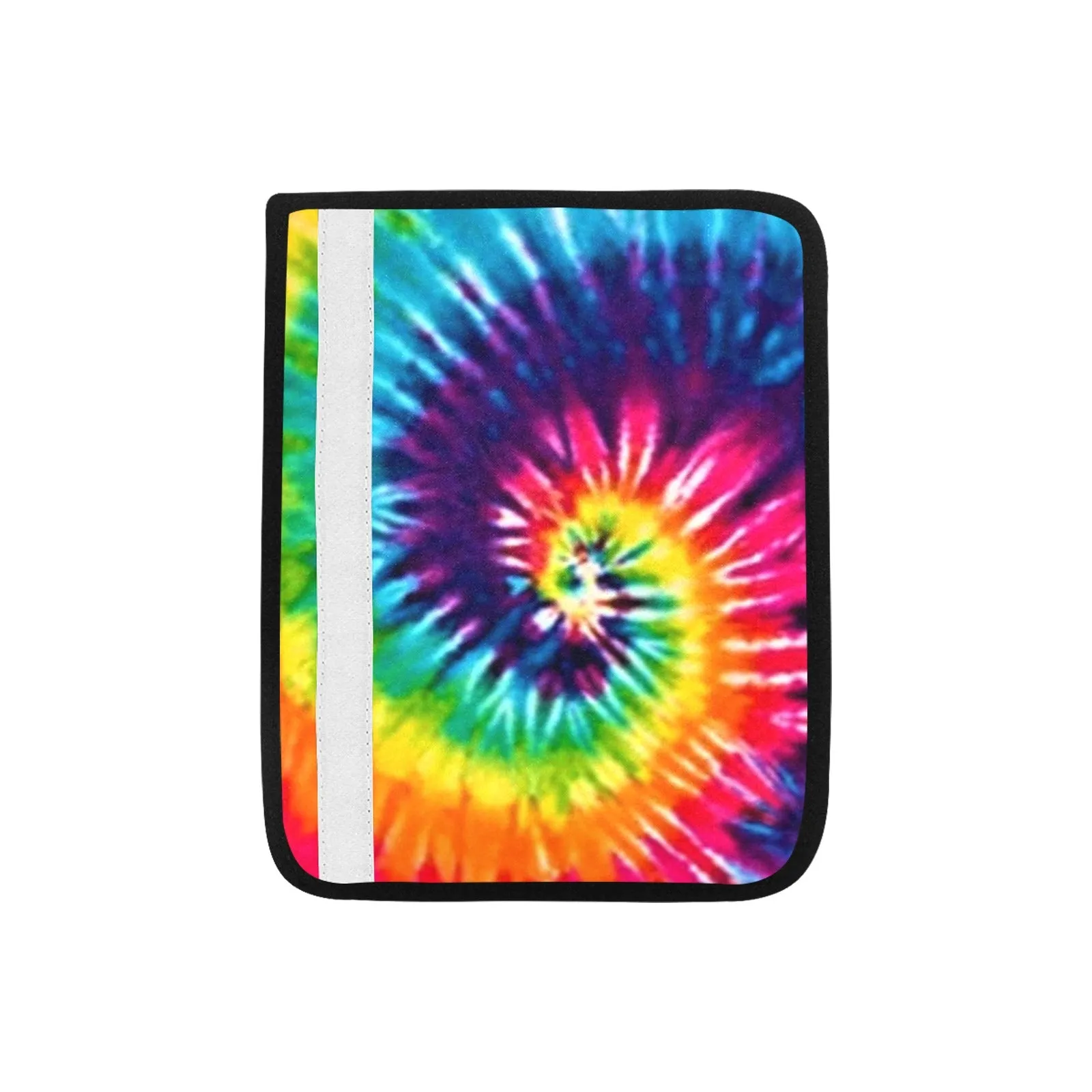 Rainbow Tie Dye Car Seat Belt Cover 7" x 10"