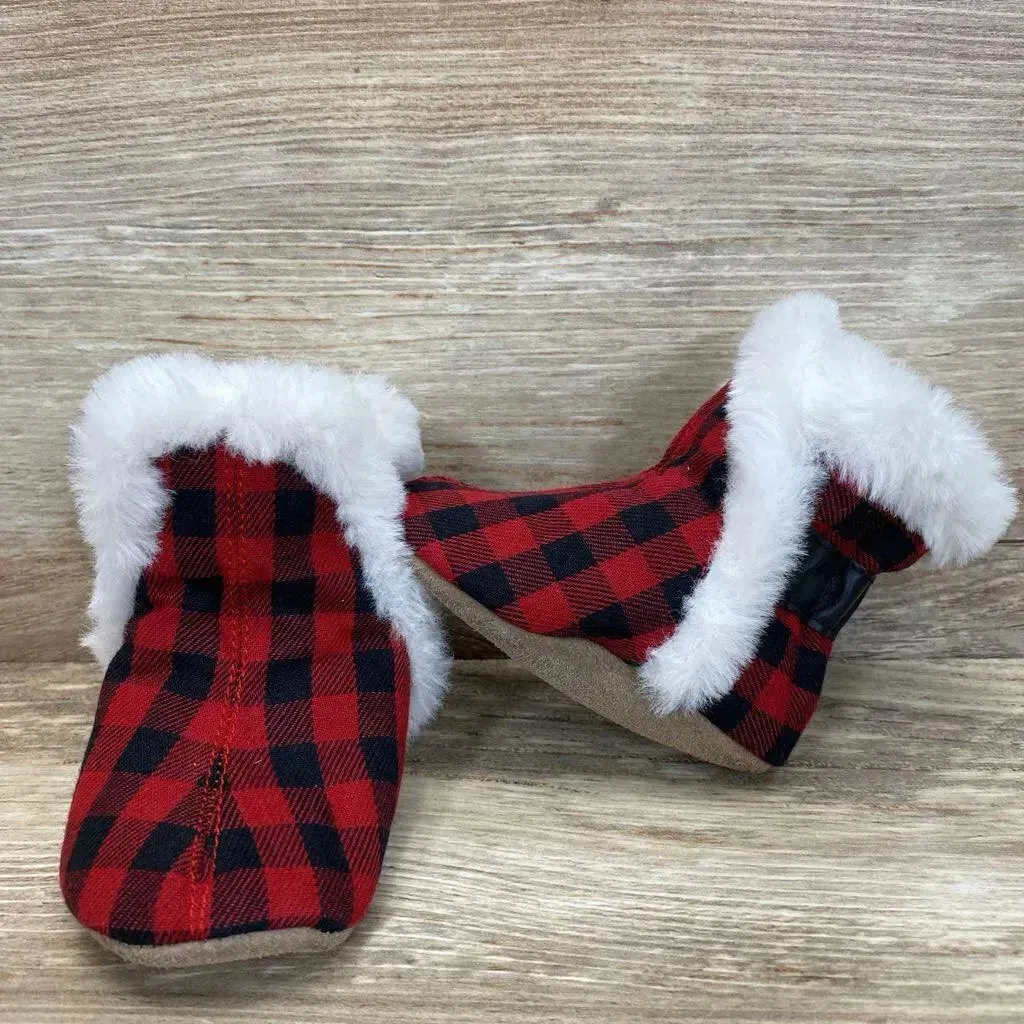 Robeez Jack Soft Sole Boot Red Plaid sz 3-6m