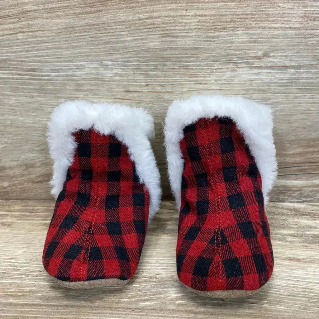 Robeez Jack Soft Sole Boot Red Plaid sz 3-6m