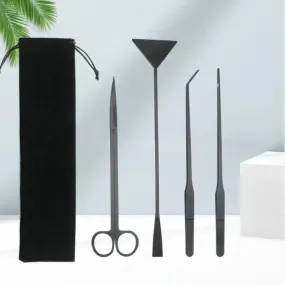 Stainless Steel Aquarium Scissors Set – 4-Piece Cleaning Tool Kit