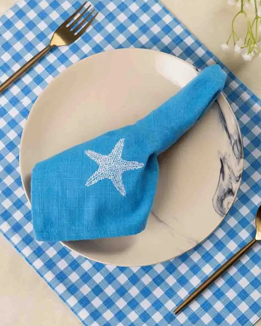 Starfish Soiree Cotton Slub Napkins & Mats Combo