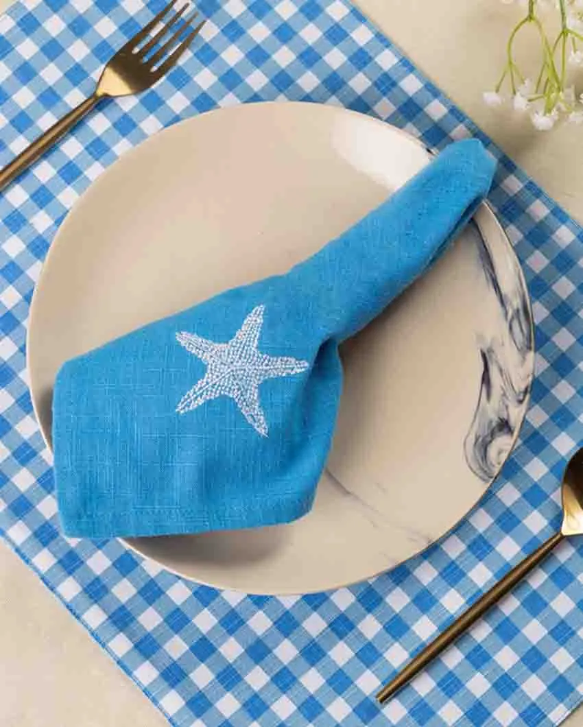 Starfish Soiree Cotton Slub Napkins & Mats Combo