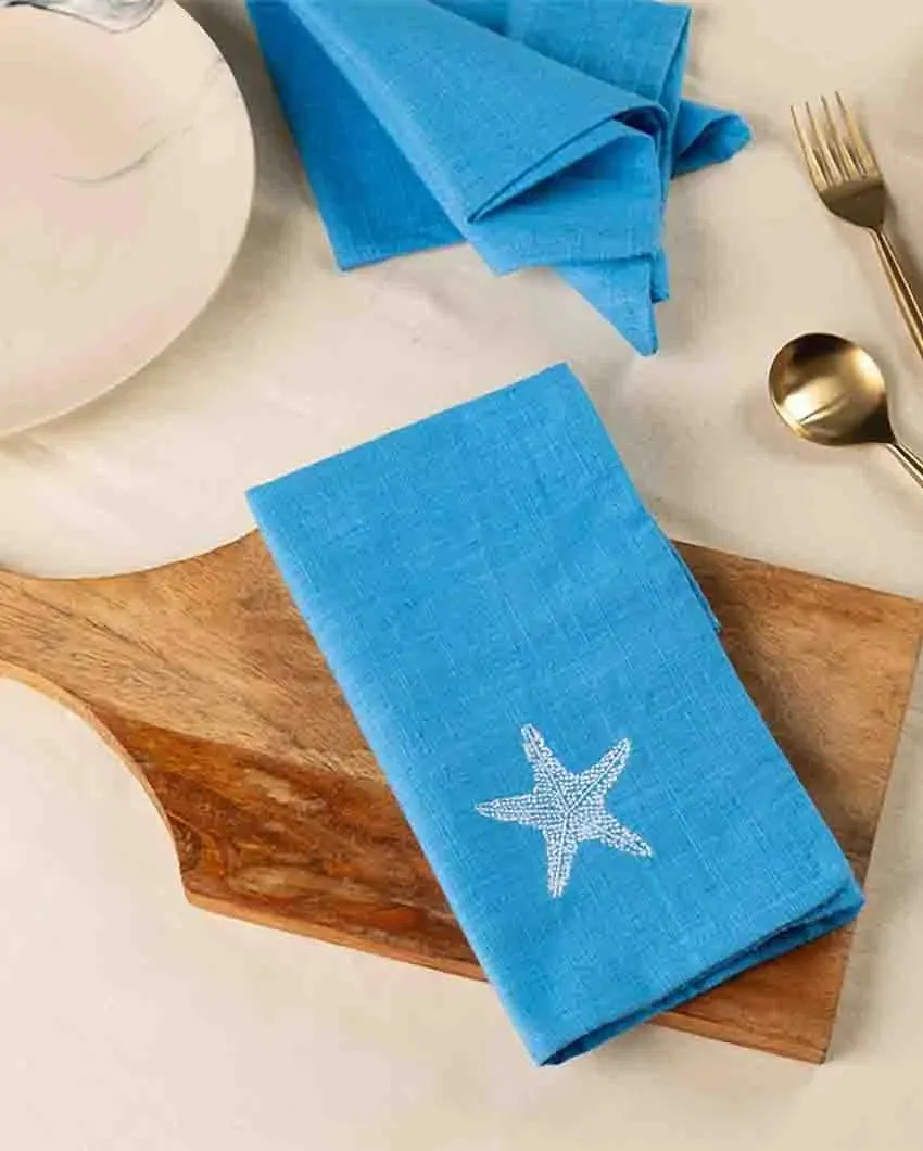 Starfish Soiree Cotton Slub Napkins & Mats Combo