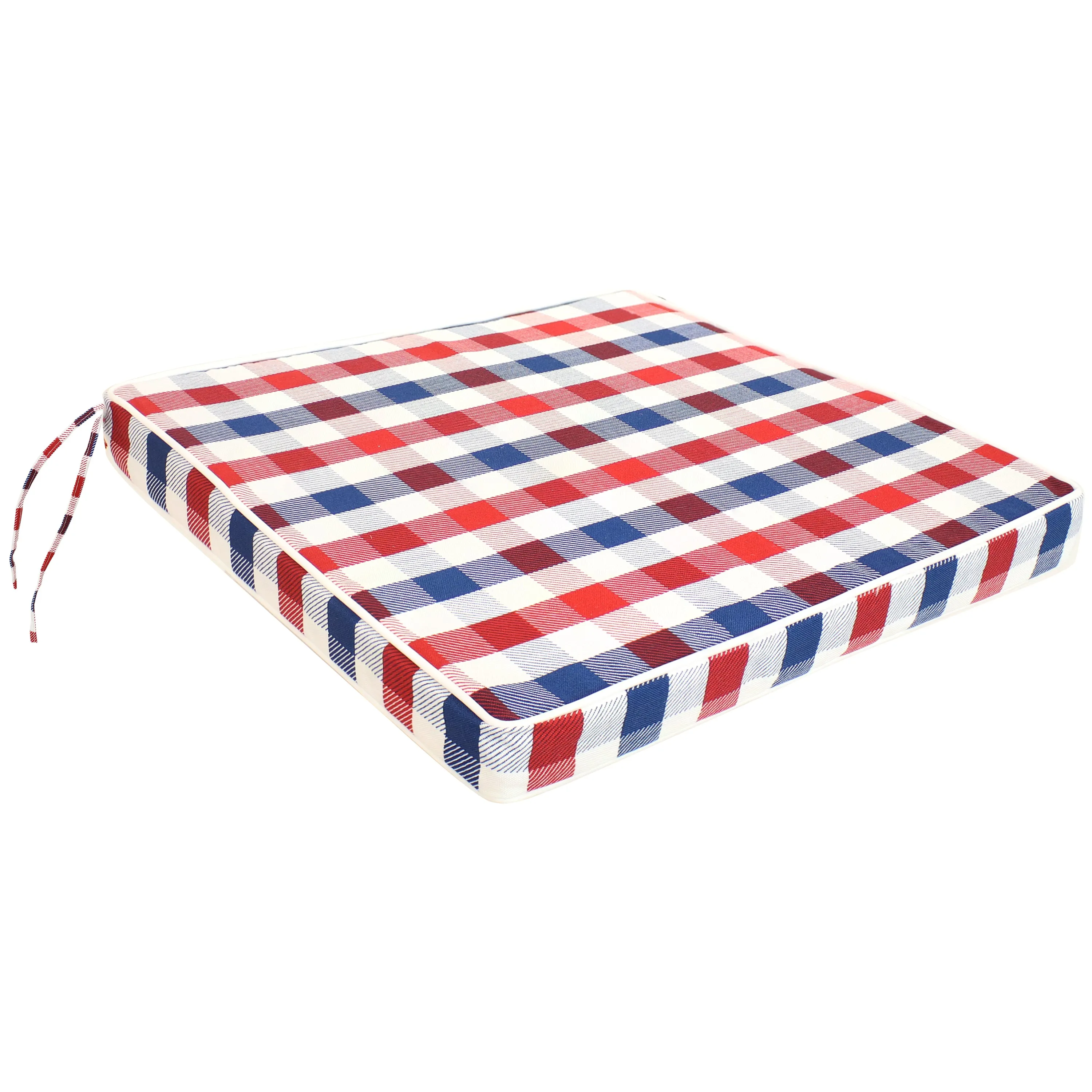 Sunnydaze Polyester Square Indoor/Outdoor Seat Cushions with Ties - Americano - Set of 2