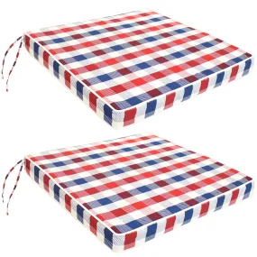 Sunnydaze Polyester Square Indoor/Outdoor Seat Cushions with Ties - Americano - Set of 2