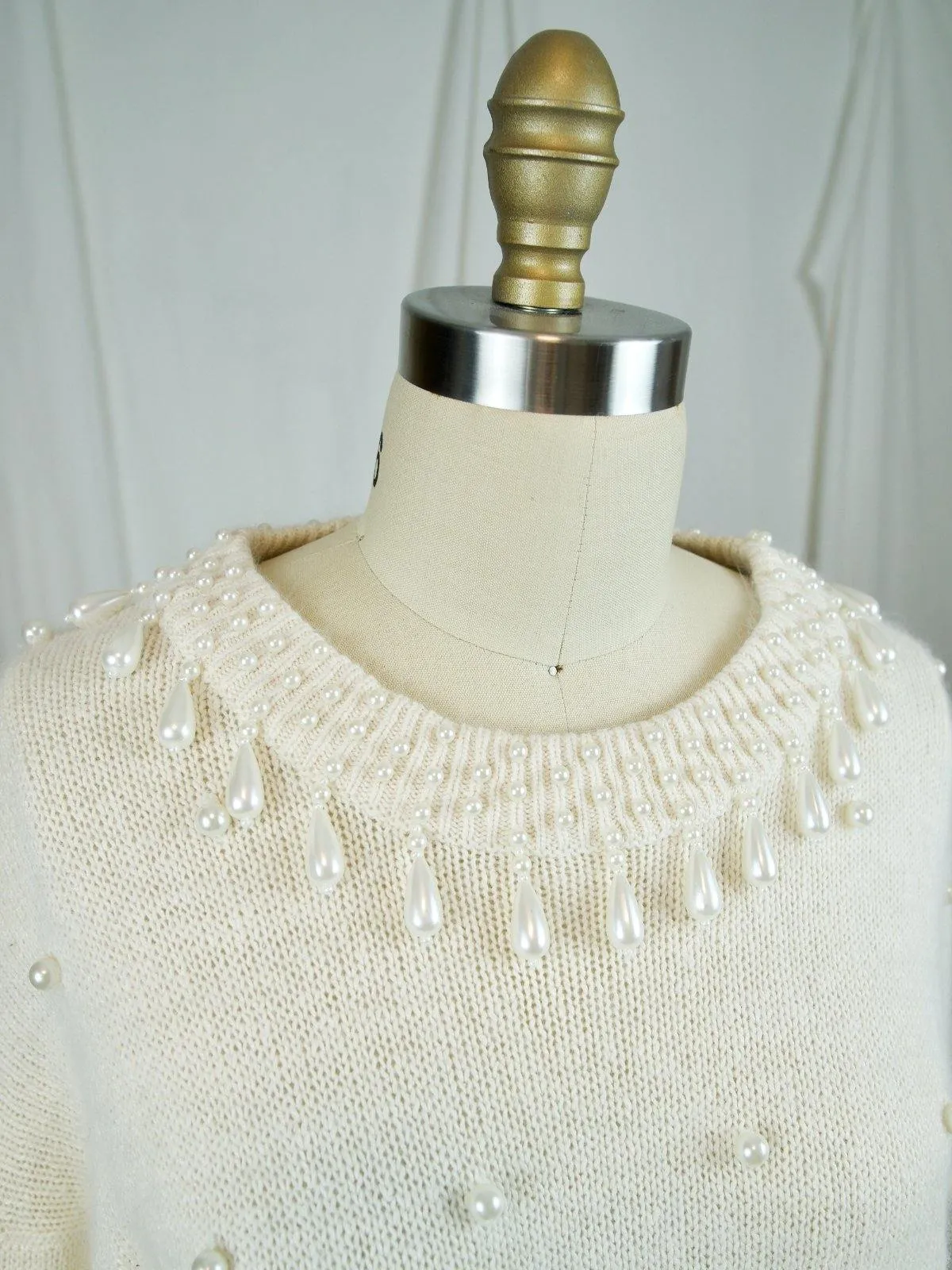 Vintage Pearl Teardrop Sweater