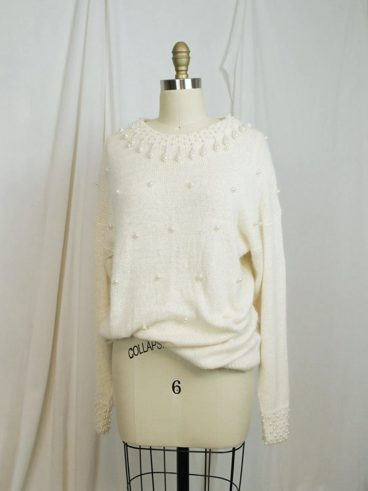 Vintage Pearl Teardrop Sweater