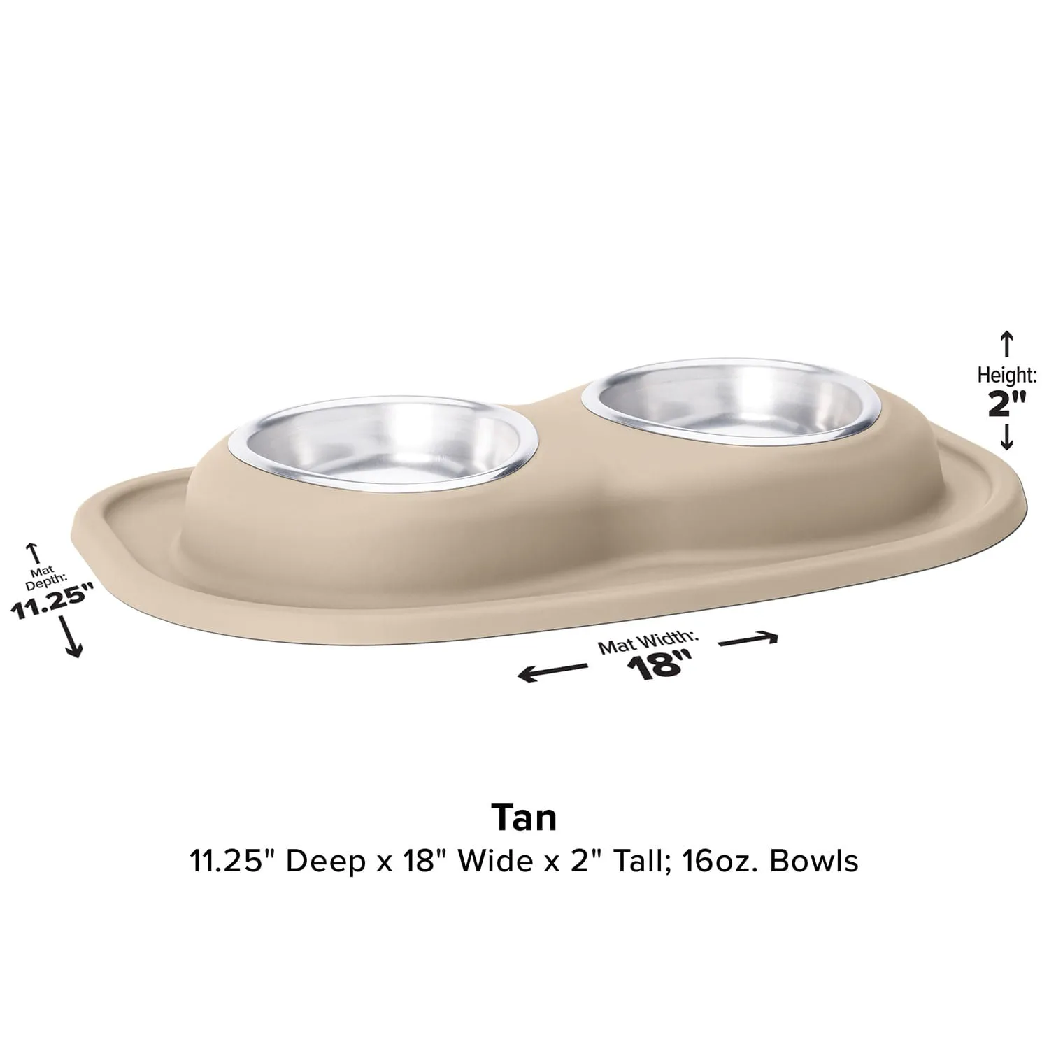 WeatherTech Double Low Pet Feeding System, Stainless Steel