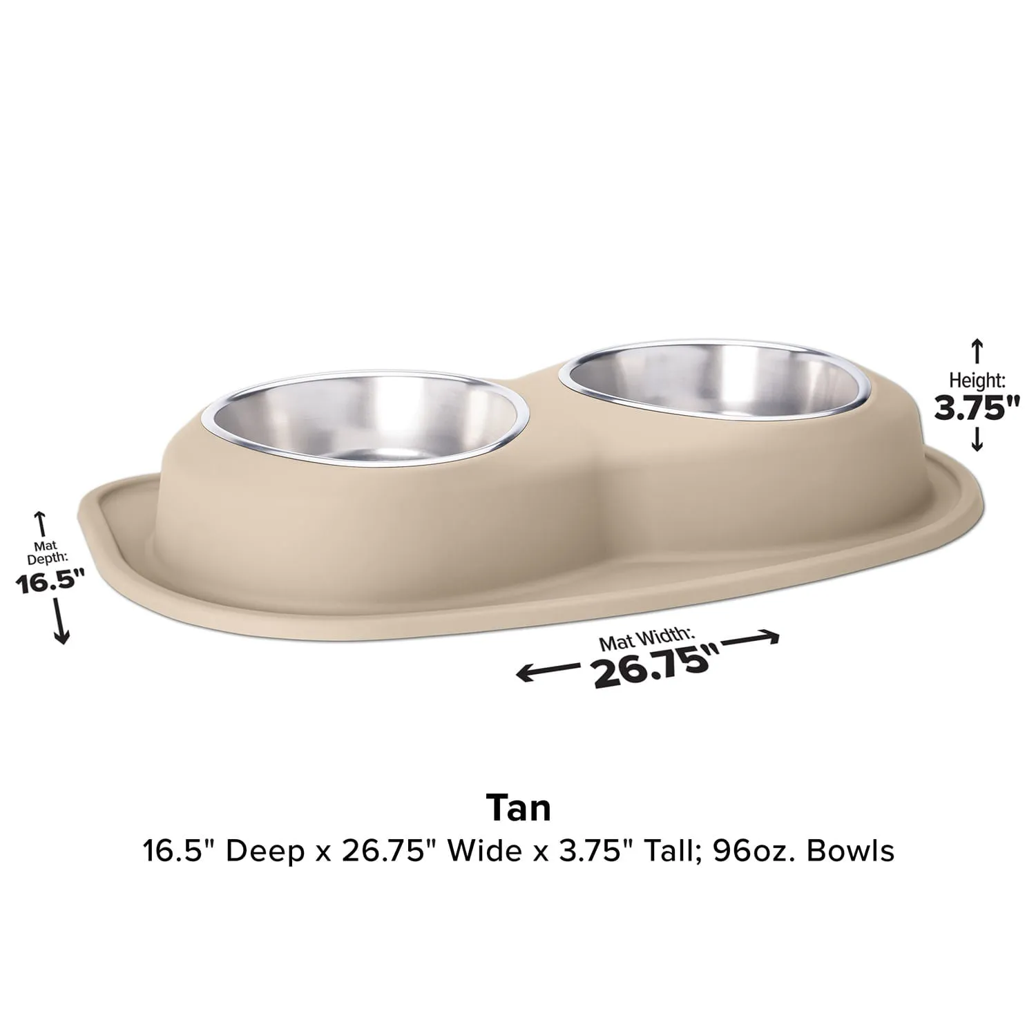 WeatherTech Double Low Pet Feeding System, Stainless Steel