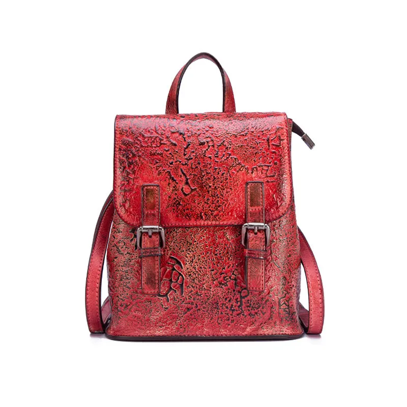 Women Dyeing Leather Backpack Handbags Cool Backpacks for Women