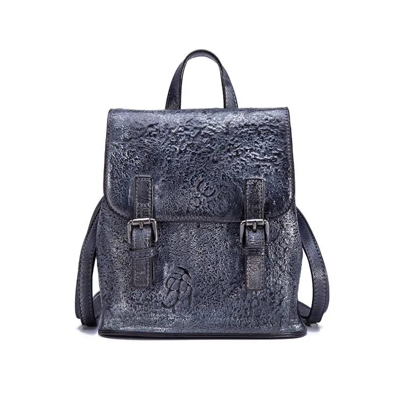 Women Dyeing Leather Backpack Handbags Cool Backpacks for Women