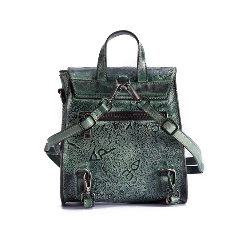 Women Dyeing Leather Backpack Handbags Cool Backpacks for Women